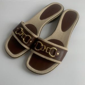 Cole Haan Brown gold air leather sandals size 10 woman